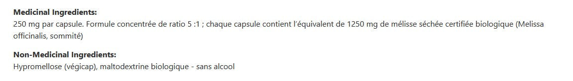 Mélisse végécaps (Extrait 5:1)